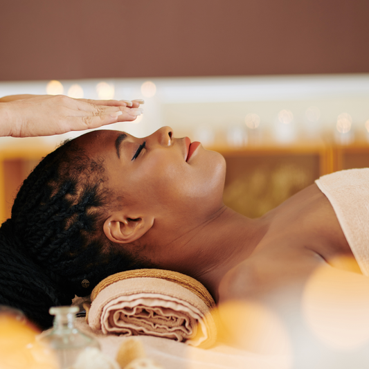 woman having reiki healing session